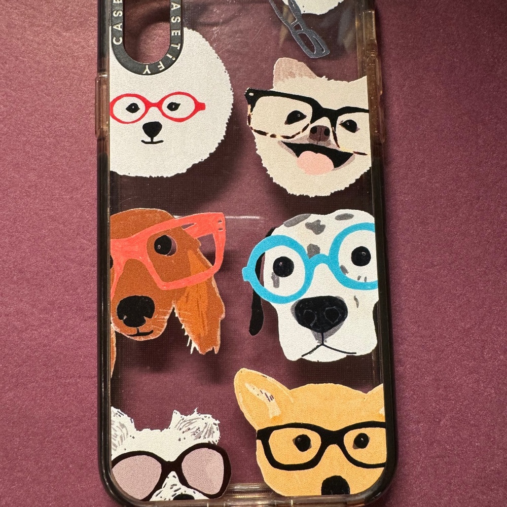 Casetify Iphone XS case Dog with glasses design